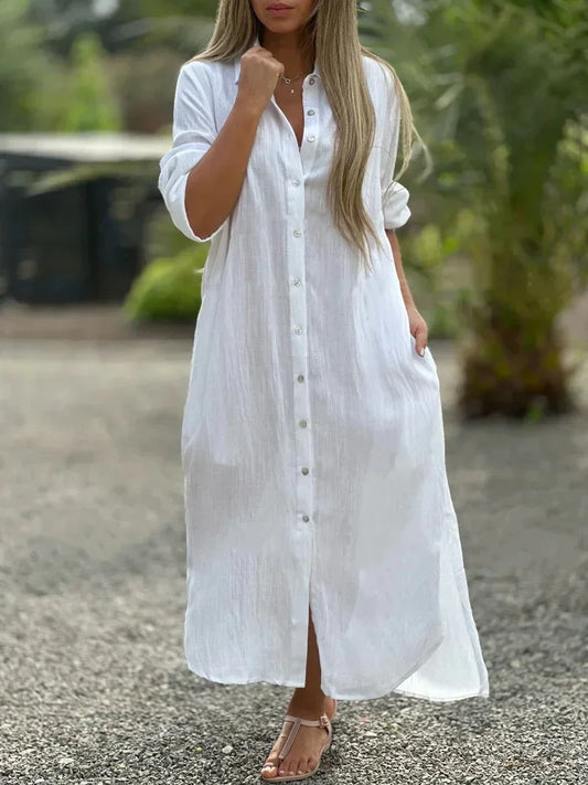 Long Dress Solid Pocket for Womens Good And Comfortable to Use.