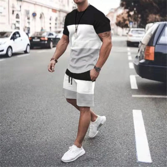 Summer Set T Shirt & Shorts 2 Piece Outfits Sportswear for Men's.